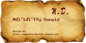 Mátéffy Donald névjegykártya
